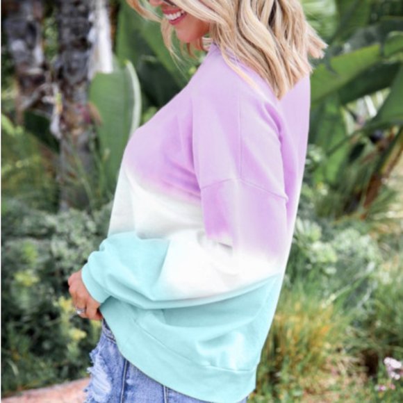 Cara Tie Dye Crew Neck Pastel Top - Picture 2 of 3